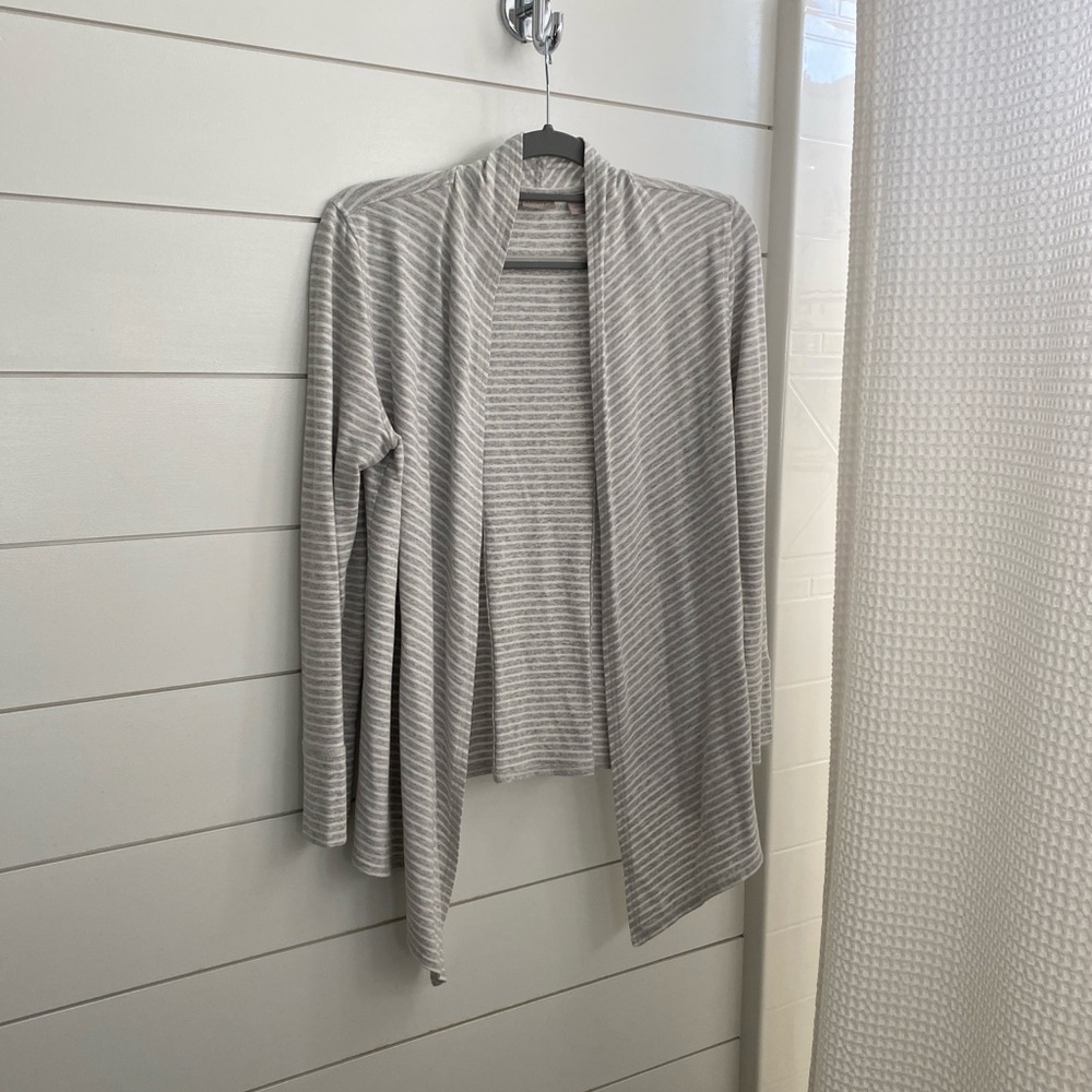 CHICO'S Zenergy Striped Open Front Cardigan Sweater - Chico’s 1